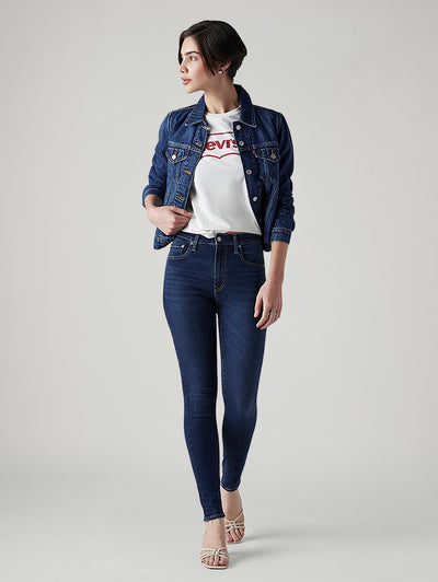 Women's 721 Dark Blue Skinny Fit High Rise Jeans-image-24