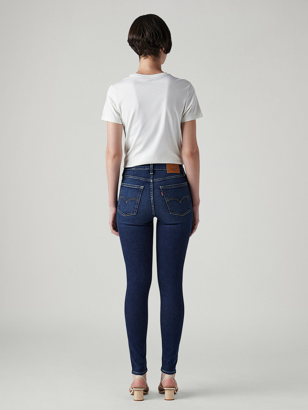 Women's 721 Dark Indigo Skinny Fit High Rise Jeans - Back View
