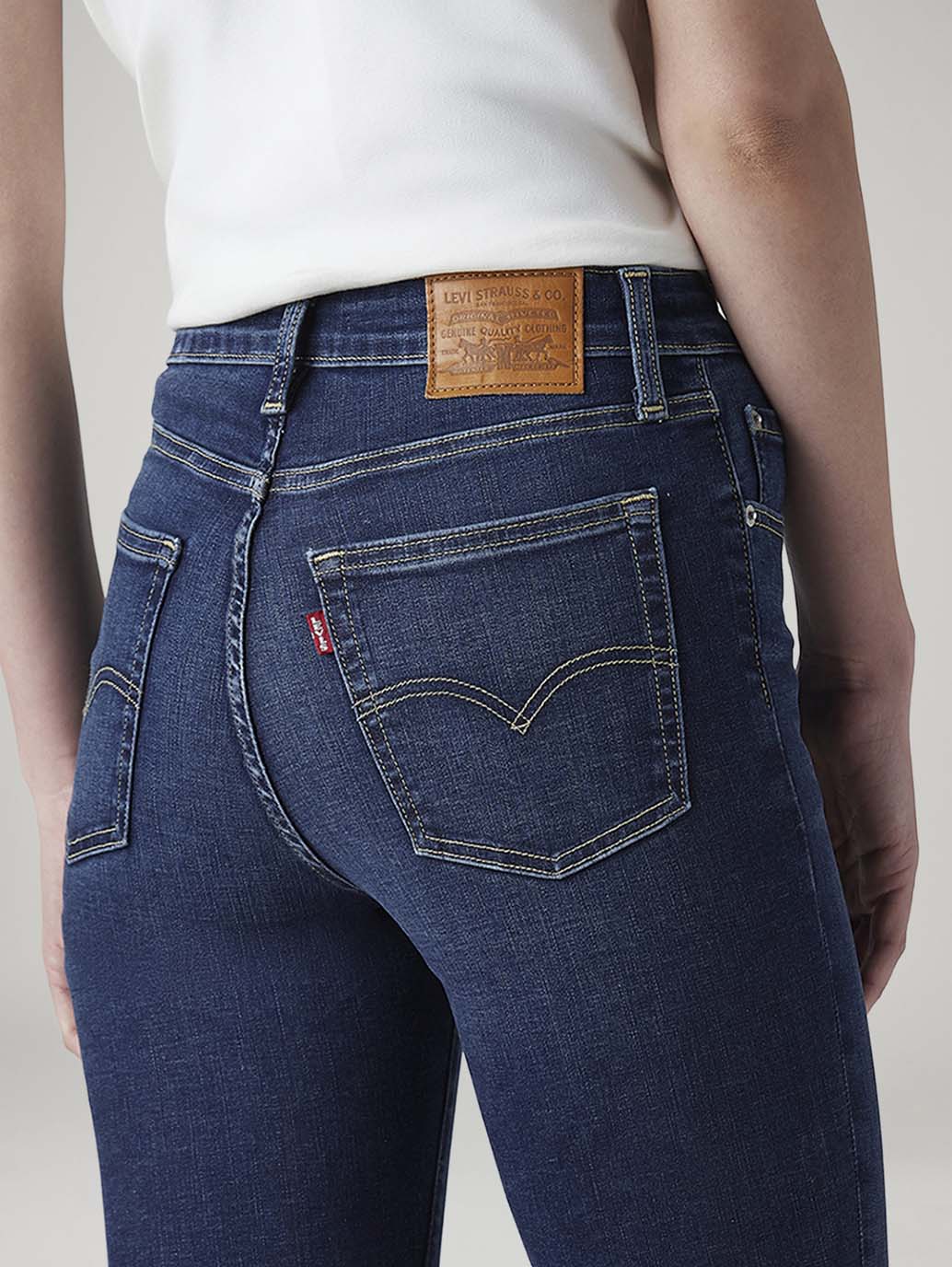 Women's 721 Dark Indigo Skinny Fit High Rise Jeans - Detail View