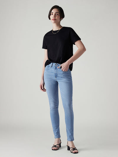 Women's 721 Light Blue Skinny Fit High Rise Jeans-image-25