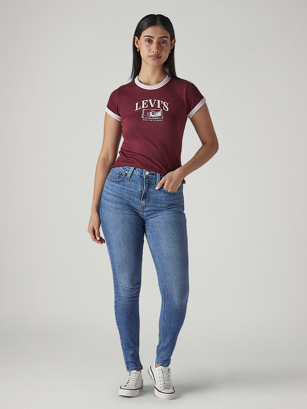 Women's 721 Light Blue Skinny Fit High Rise Jeans