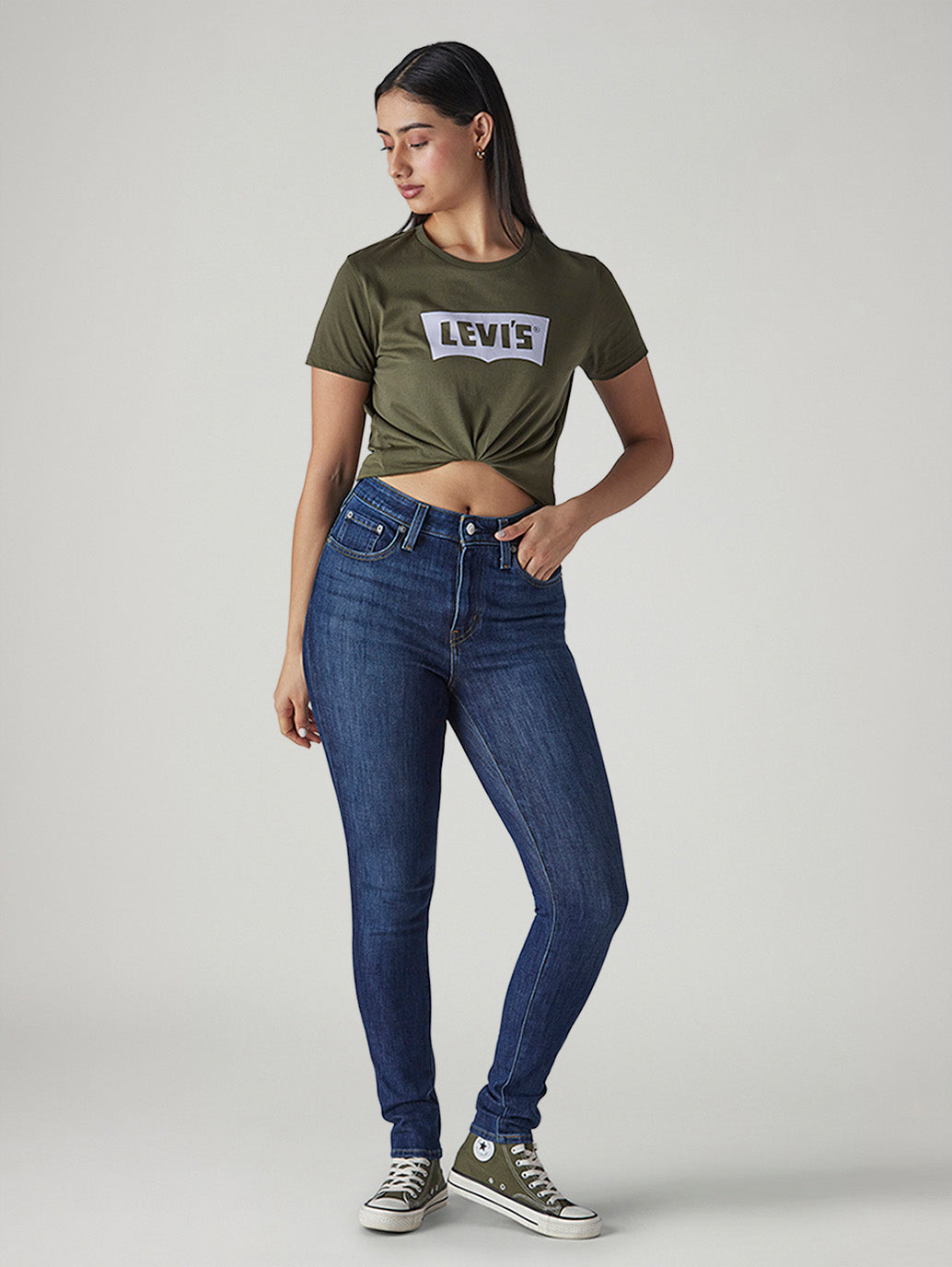 Women's 721 Blue Skinny Fit High Rise Jeans