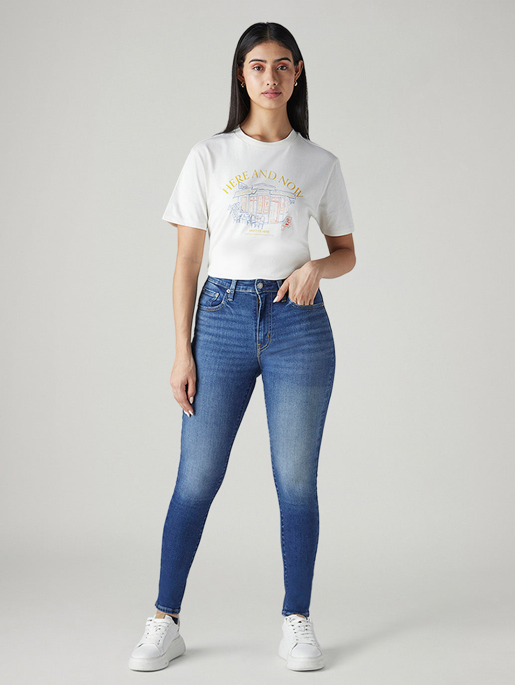 Women's 721 Med Indigo Skinny Fit High Rise Jeans