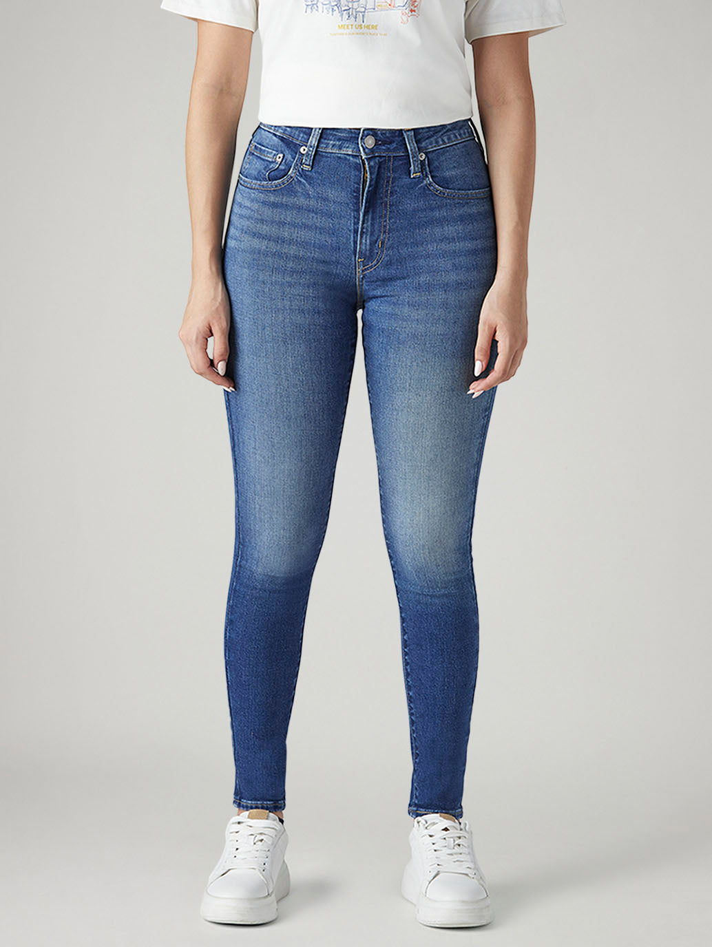 Women's 721 Med Indigo Skinny Fit High Rise Jeans - 20 View