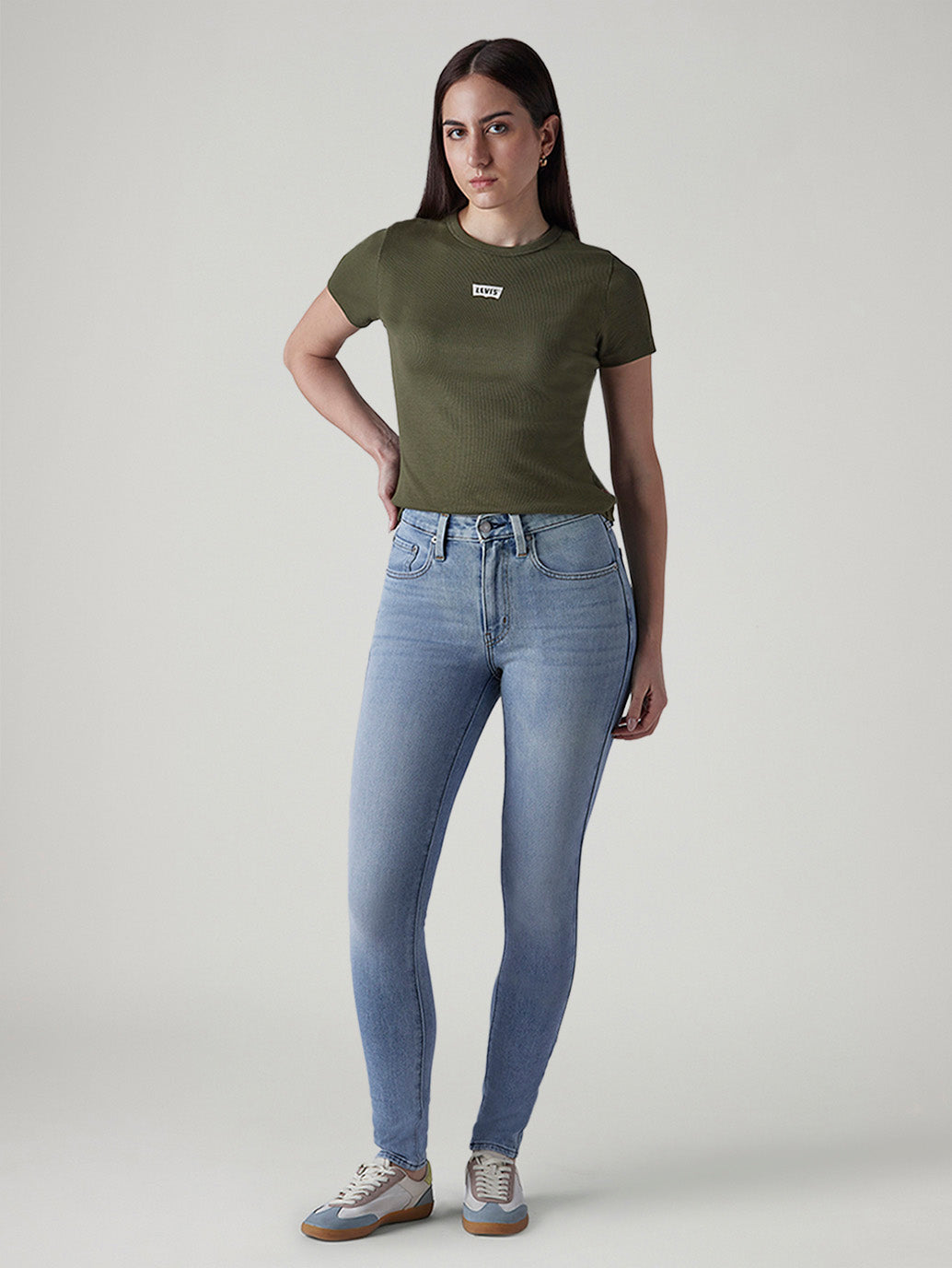 Women's 721 Light Blue Skinny Fit High Rise Jeans
