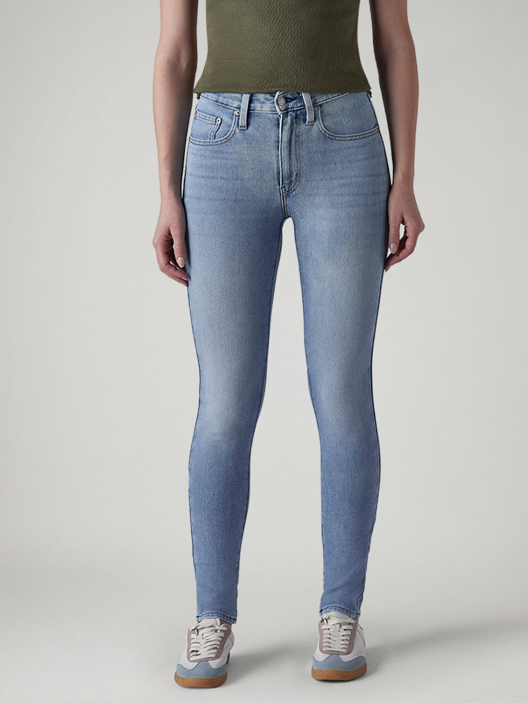 Women's 721 Light Blue Skinny Fit High Rise Jeans - 20 View