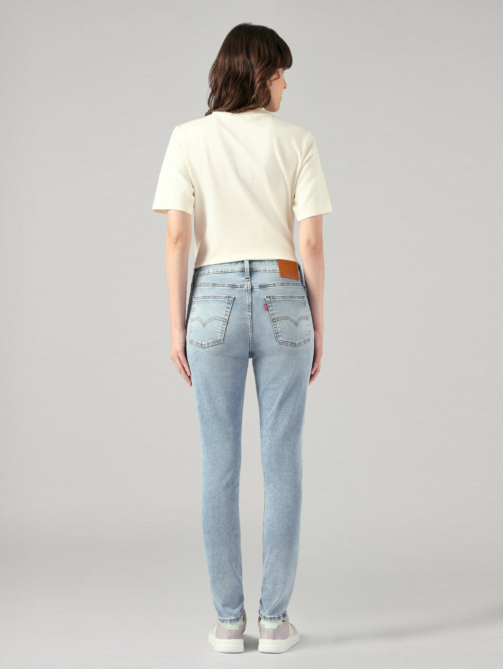 Women's 721 Light Blue Skinny Fit High Rise Jeans - Back View