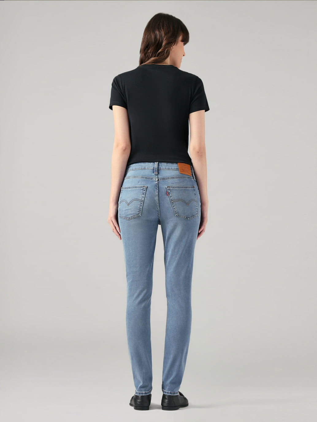 Women's 721 Blue Skinny Fit High Rise Jeans - Back View