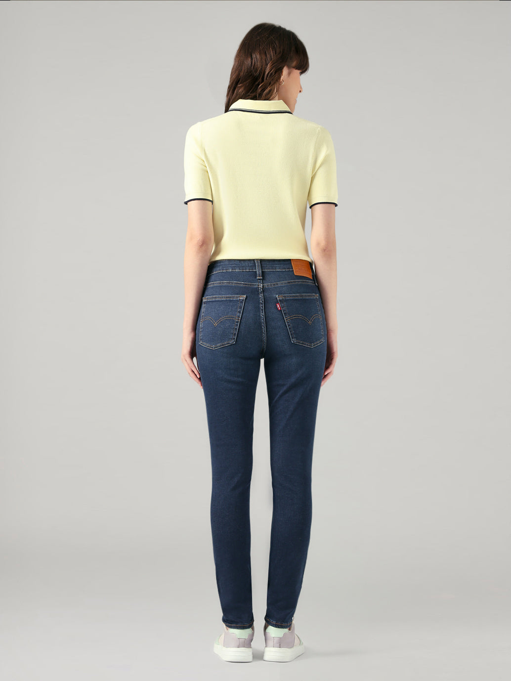 Women's 721 Navy Skinny Fit High Rise Redloop Jeans - Back View