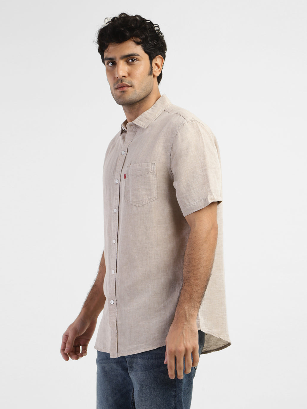 Men's Solid Slim Fit Linen Shirt - 220b069b-5413-4480-b704-62780349ab09 View