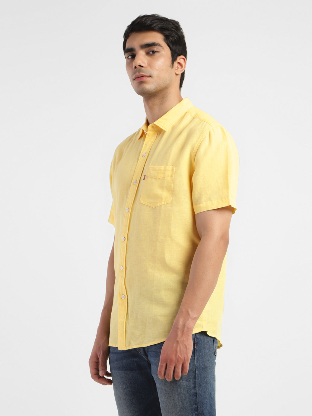 Men's Solid Spread Collar Shirt