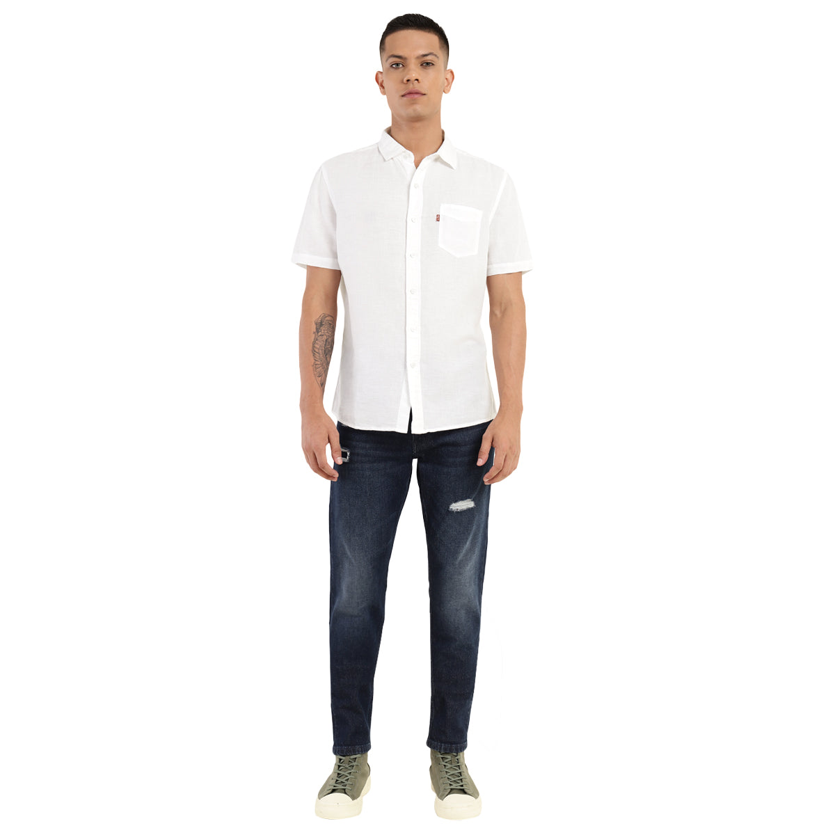 Men's Solid Slim Fit Linen Shirt