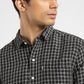 Men's Checkered Spread Collar Linen Shirt