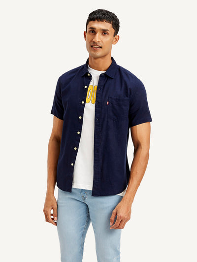 Men's Solid Slim Fit Linen Shirt