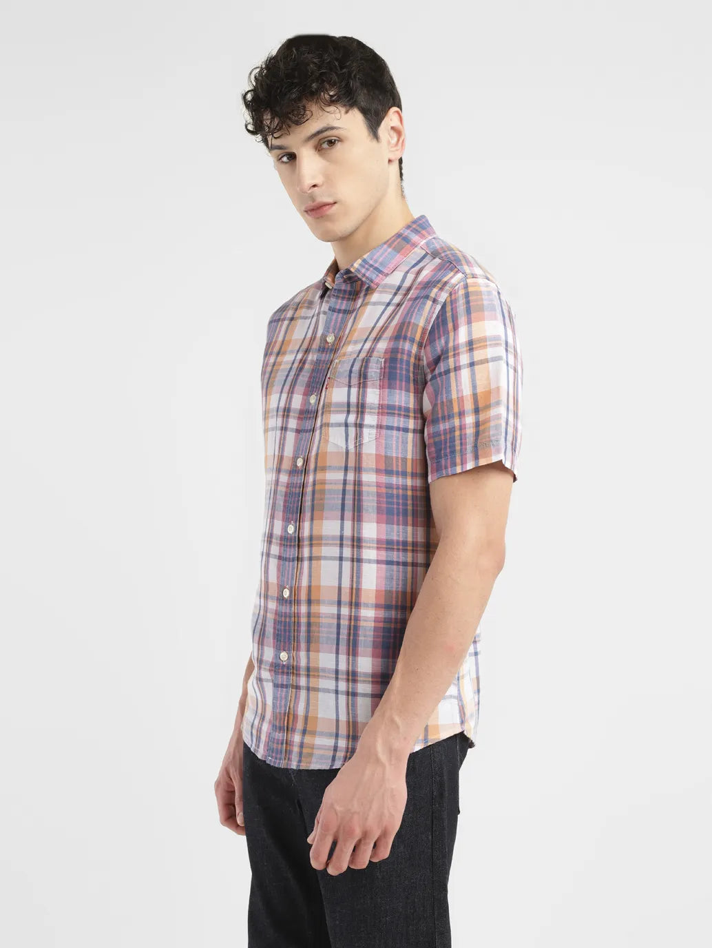 Men's Checkered Spread Slim Fit Shirt