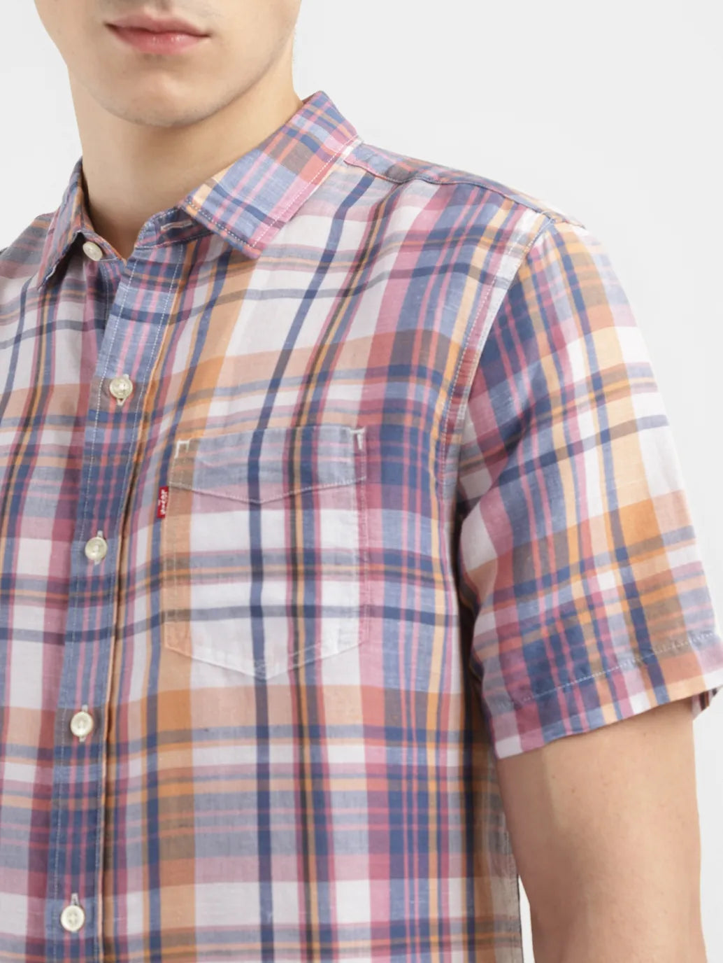 Men's Checkered Spread Slim Fit Shirt