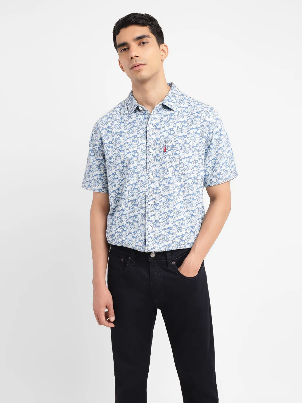 Men's Floral Print Slim Fit Shirt