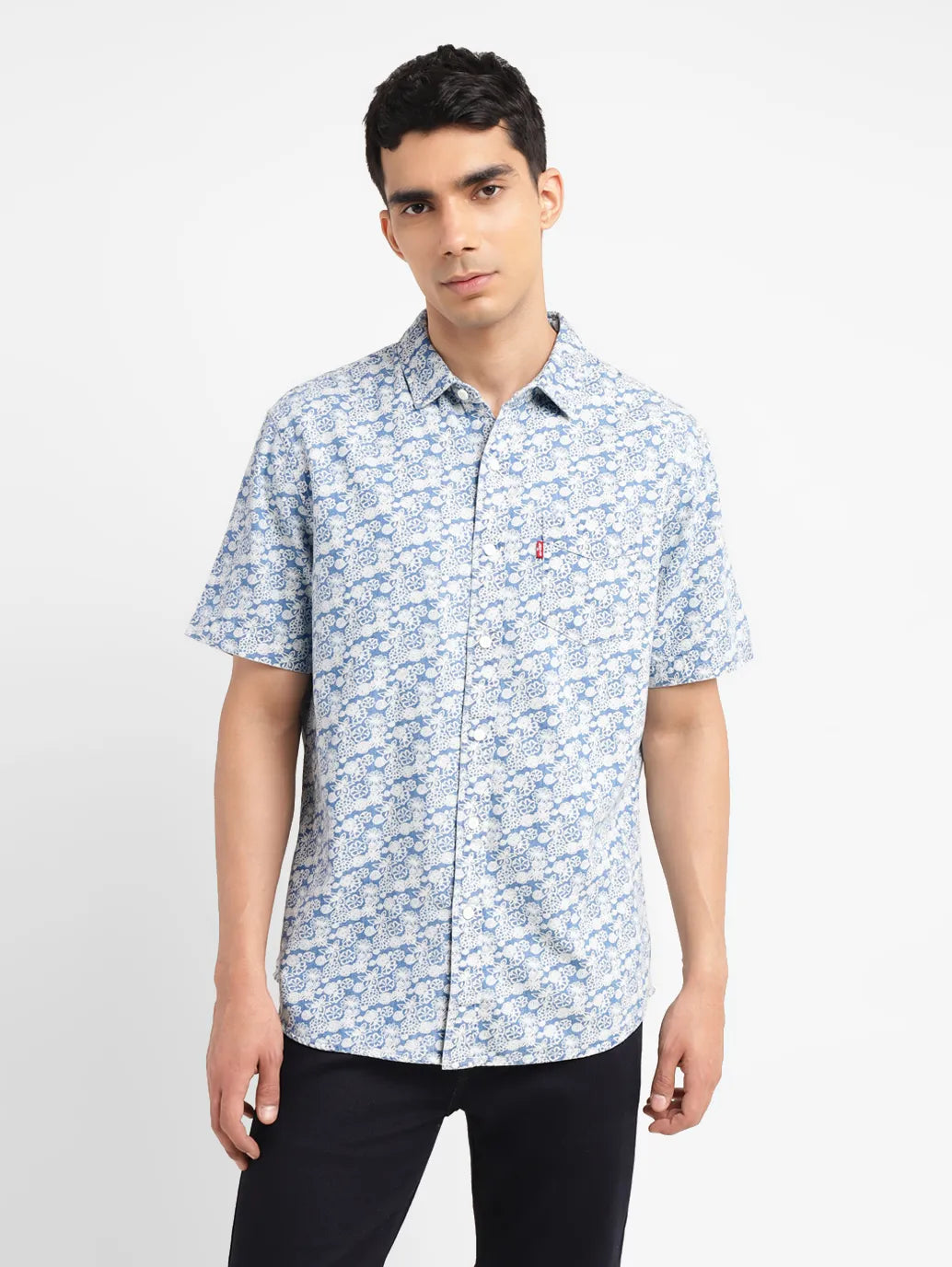 Men's Floral Print Slim Fit Shirt