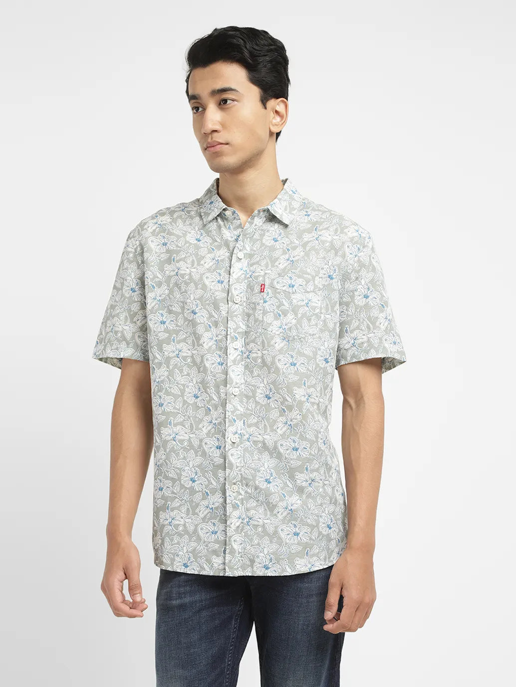 Men's Floral Print Slim Fit Shirt