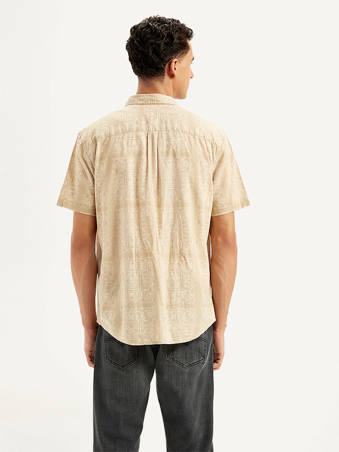 Men's Paisley Print Slim Fit Shirt - Back View