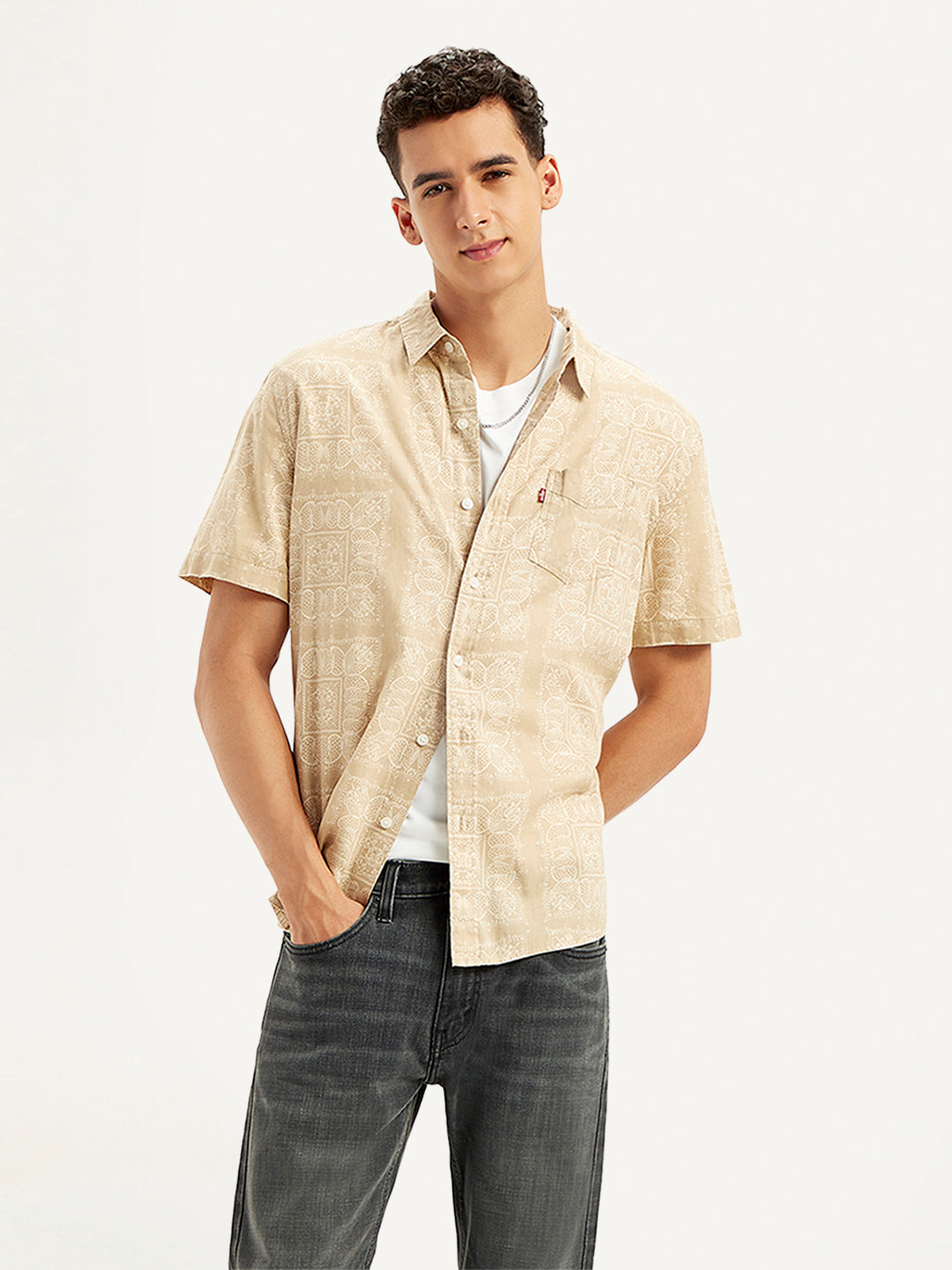 Men's Paisley Print Slim Fit Shirt - Styleshot View