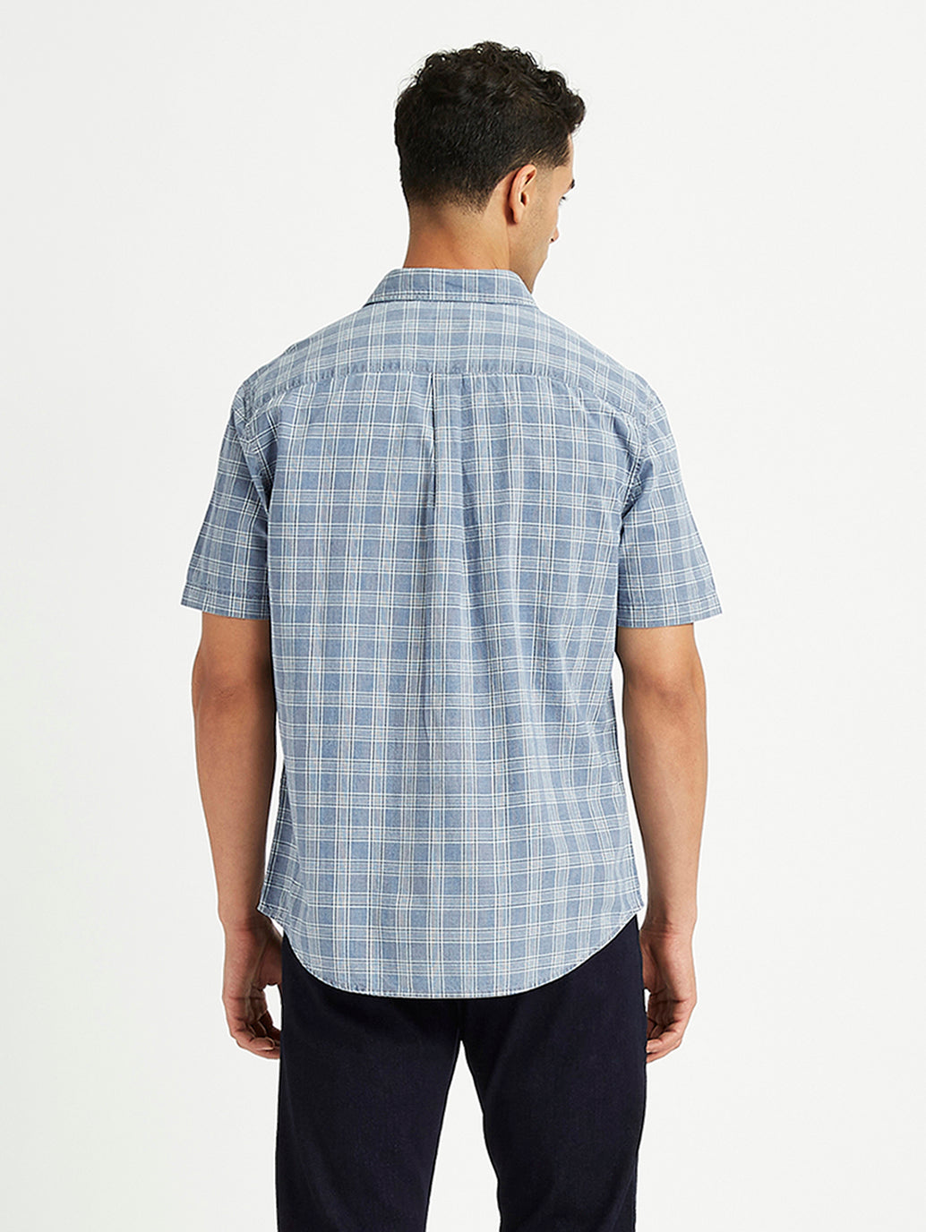 Men's Checkered Spread Collar Shirt