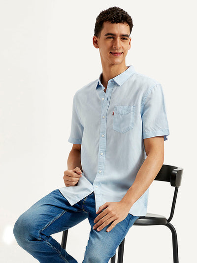 Men's Solid Slim Fit Linen Shirt