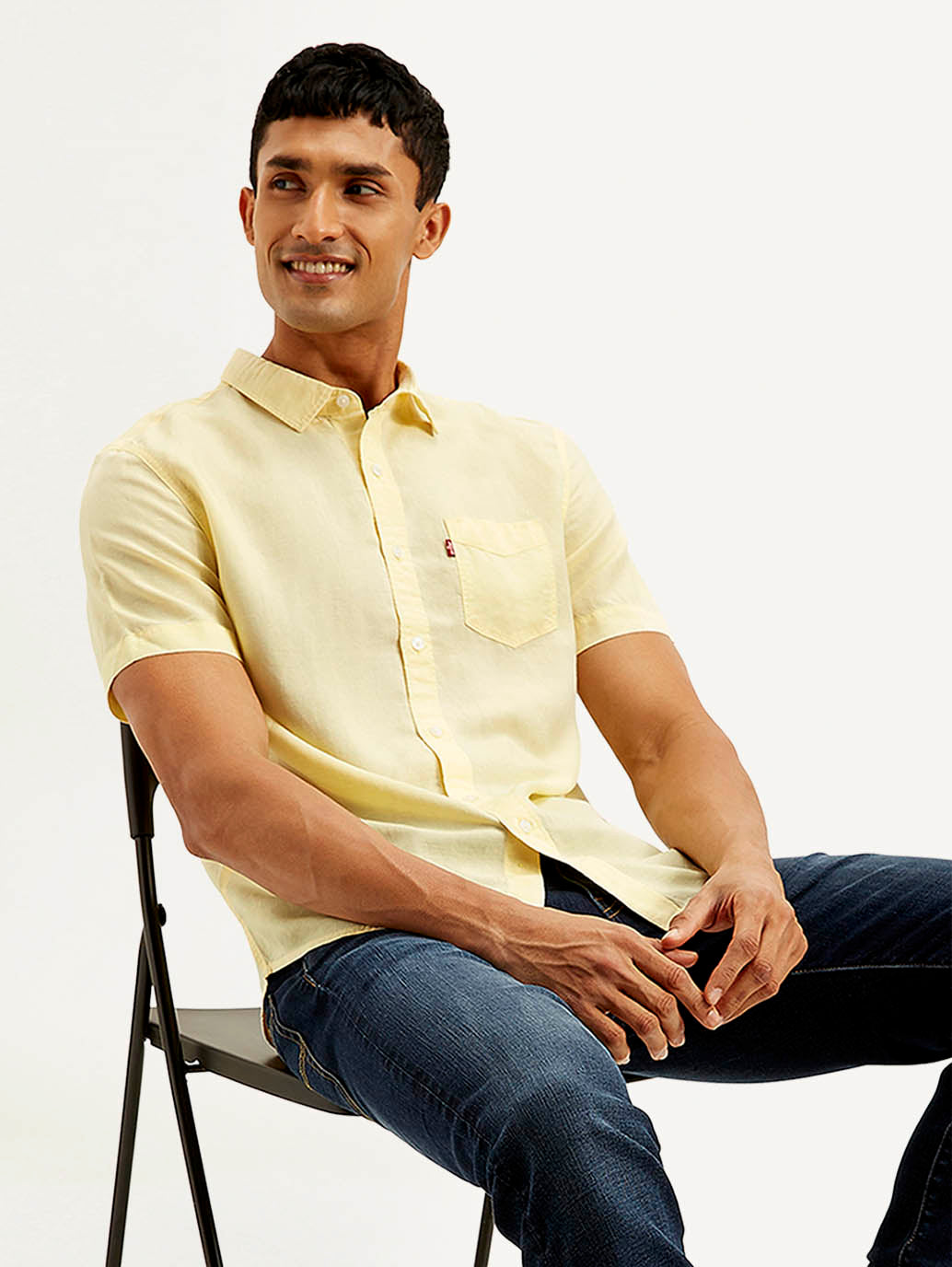Men's Solid Slim Fit Linen Shirt