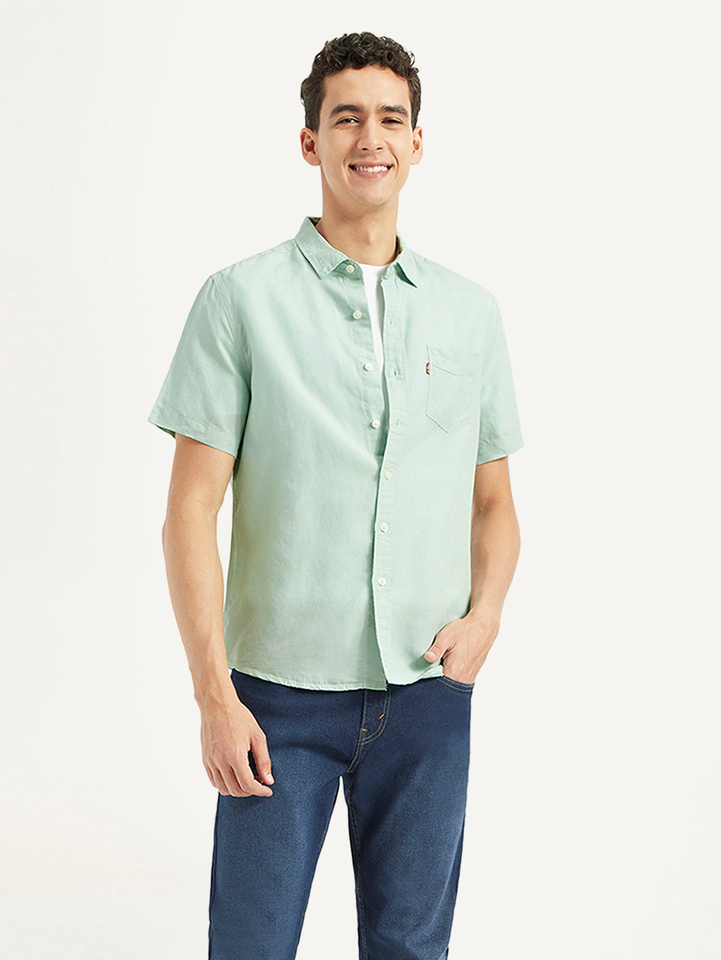 Men's Solid Slim Fit Linen Shirt