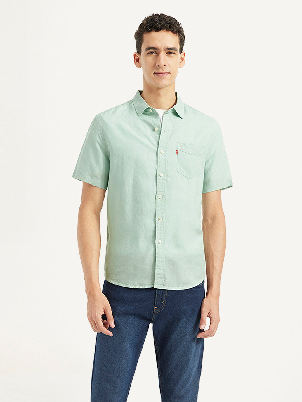 Men's Solid Slim Fit Linen Shirt - 2595fc71-c54e-484a-81ac-84ce9d68efae View