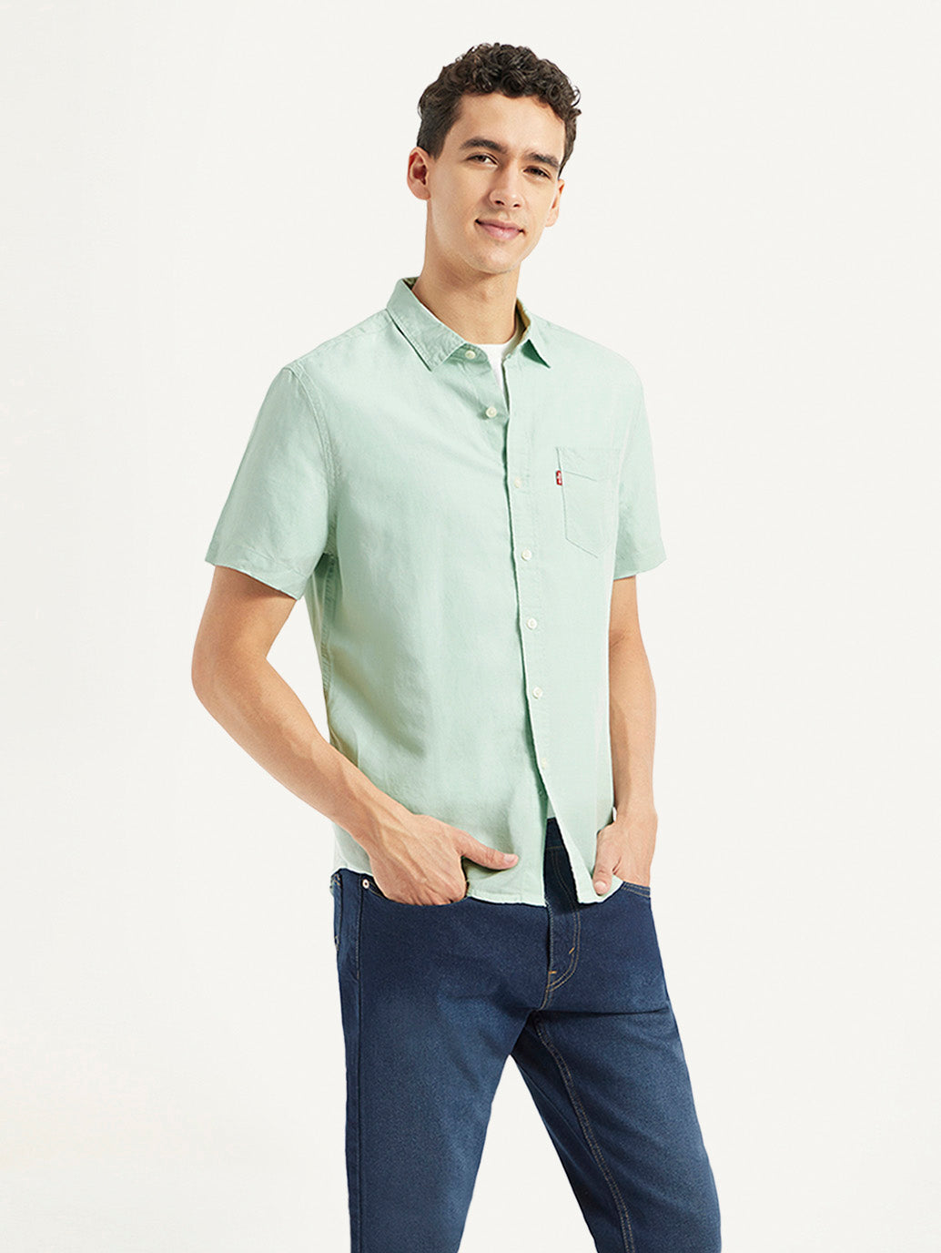 Men's Solid Slim Fit Linen Shirt - af0b017e-6d65-4afb-8a0e-84a841166272 View