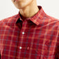 Men's Checkered Spread Collar Shirt - Detail View
