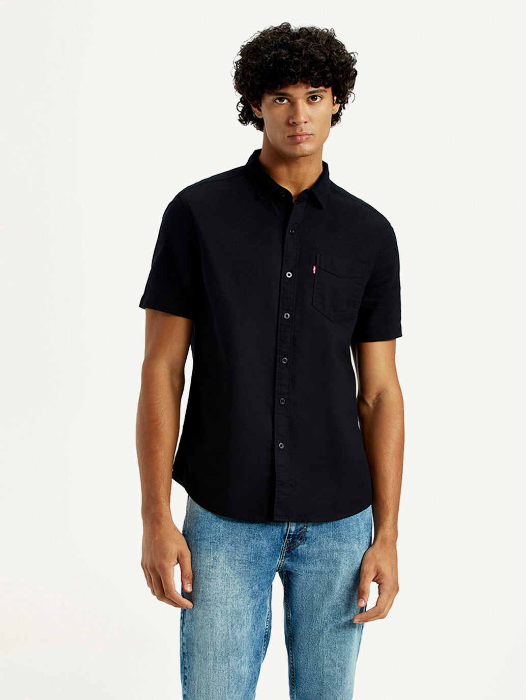 Men's Solid Slim Fit Oxford Shirt - Front View