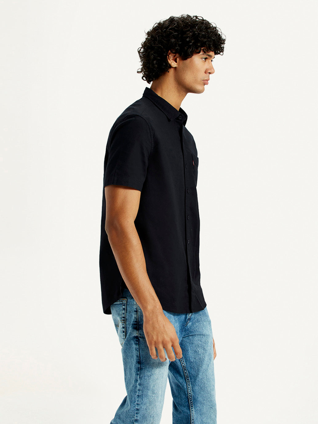 Men's Solid Slim Fit Oxford Shirt - Side View