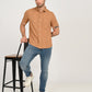 Men's Textured Light Brown Slim Fit Shirt - 6 View