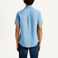 Men's Solid Slim Fit Linen Shirt - Back View