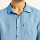 Men's Solid Slim Fit Linen Shirt - Detail View