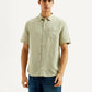 Men's Solid Slim Fit Linen Shirt - Front View