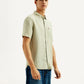 Men's Solid Slim Fit Linen Shirt - Side View