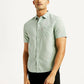 Men's Solid Slim Fit Linen Shirt - Front View