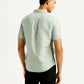 Men's Solid Slim Fit Linen Shirt - Back View