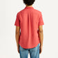 Men's Solid Slim Fit Linen Shirt - Back View