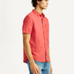 Men's Solid Slim Fit Linen Shirt - Side View