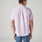 Men's Solid Slim Fit Linen Shirt - Back View