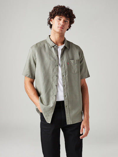 Men's Solid Slim Fit Linen Shirt