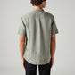 Men's Solid Slim Fit Linen Shirt - Back View