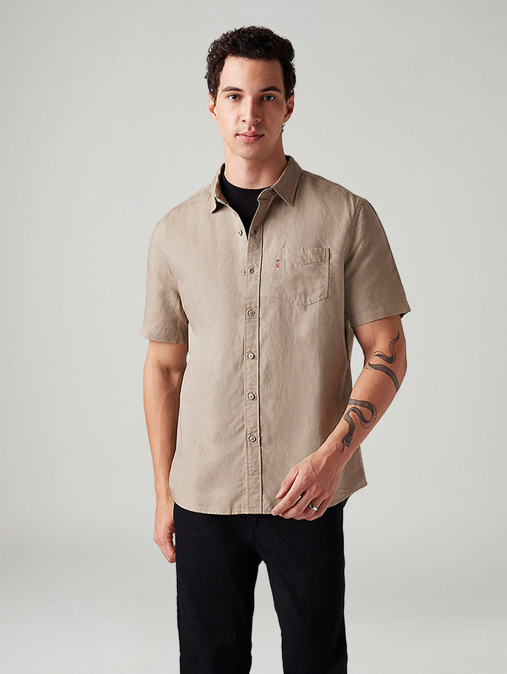 Men's Solid Slim Fit Linen Shirt