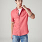 Men's Solid Slim Fit Linen Shirt - Styleshot View