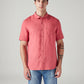 Men's Solid Slim Fit Linen Shirt - Front View