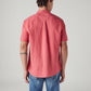 Men's Solid Slim Fit Linen Shirt - Back View